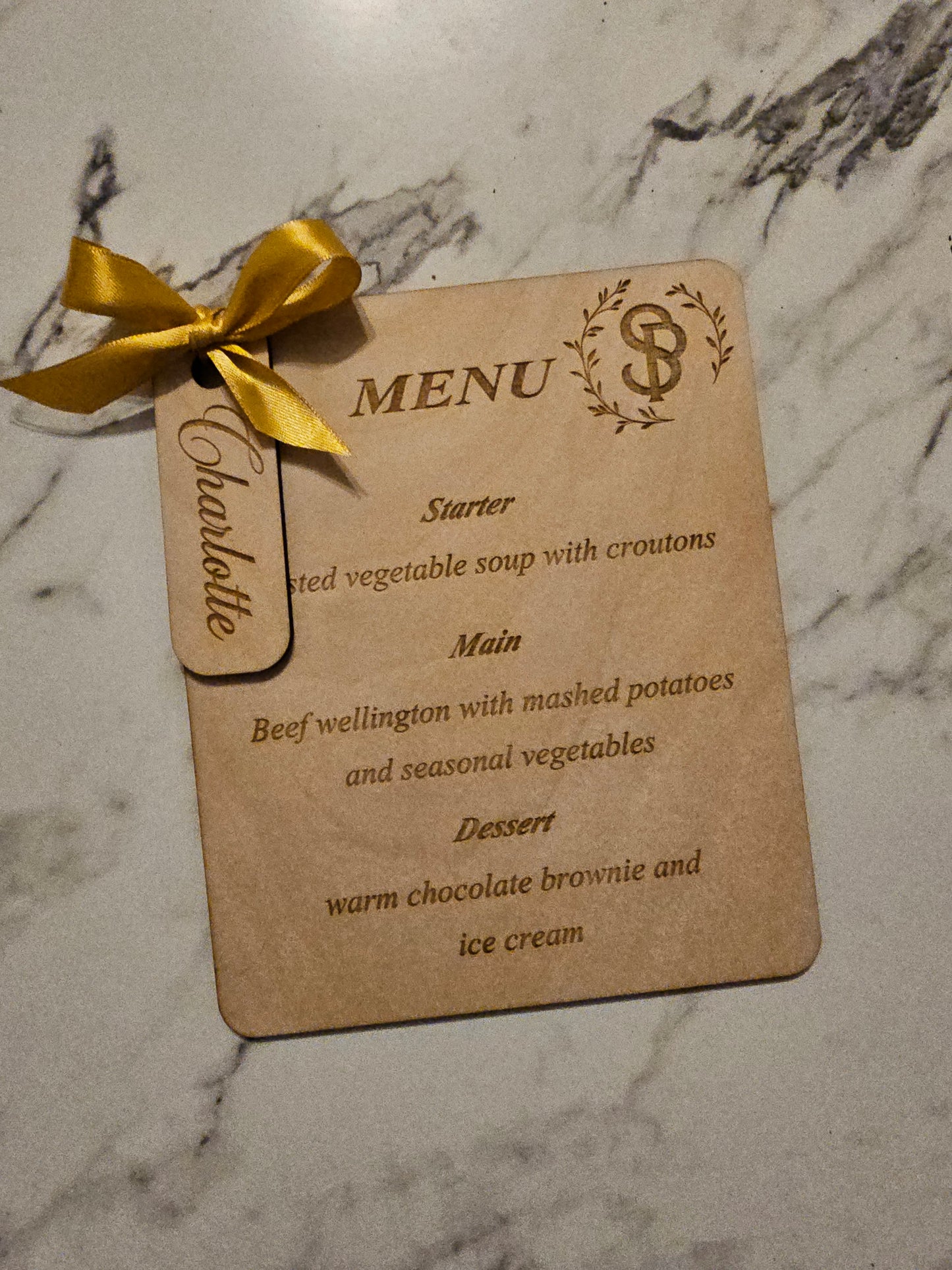 Wooden menu