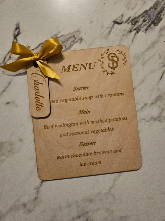 Wooden menu