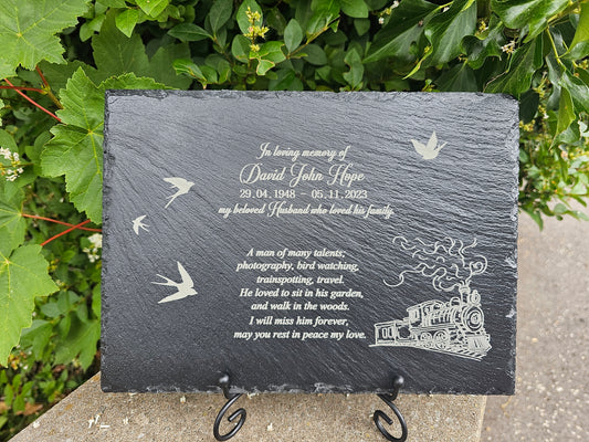 Slate memorial plaque